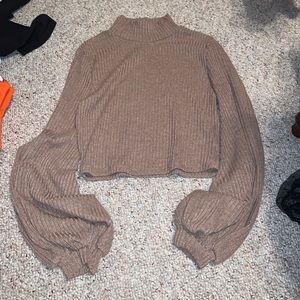Mock Neck Cropped Sweater